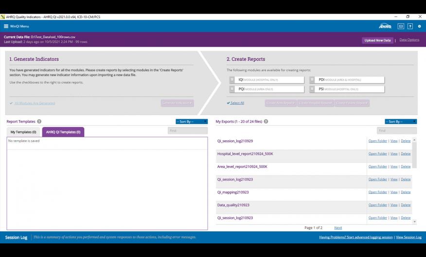 AHRQ QI Dashboard