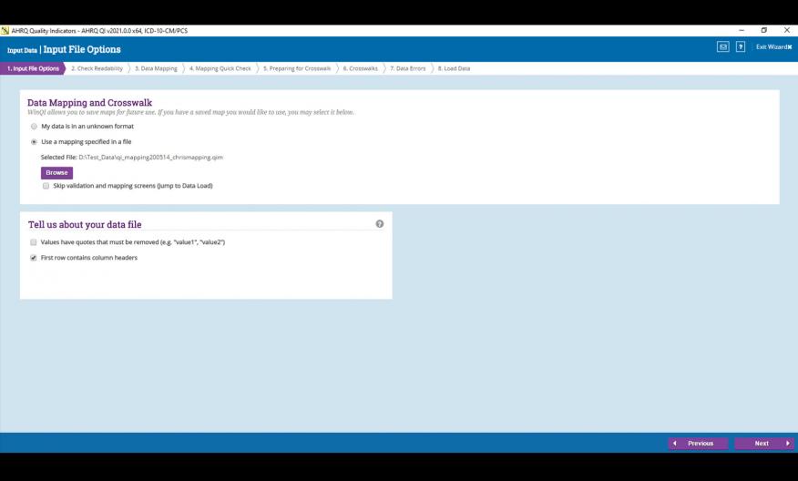 AHRQ QI Data Mapping