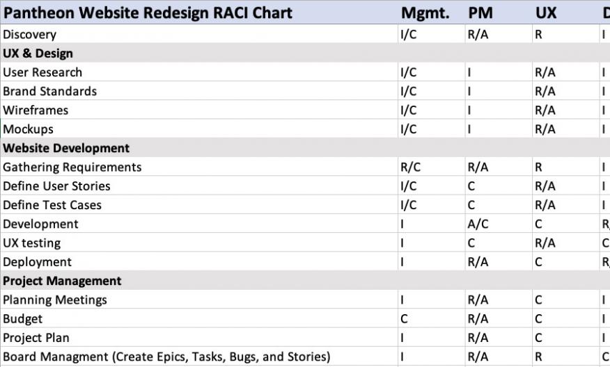 RACI Chart